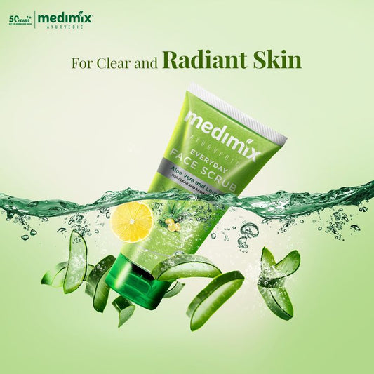 Medimix Face Scrub | Aloe Vera & Lemon | For Radiant & Clear Skin – 100g